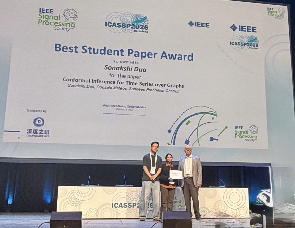 Sonakshi's ICASSP 2026 Best Student Paper Award